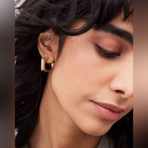 Square Hoops in Gold Color